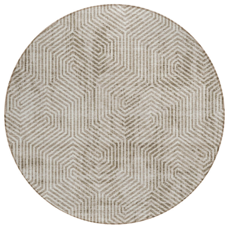 Tapis rond 8 po taupe