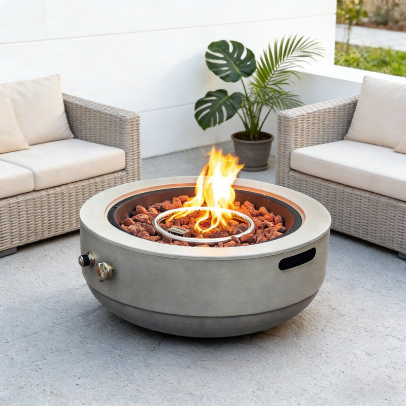 Chaufferette d'extérieur en acier au propane rond de 50 po BTU 50 000 BTU pour cour, terrasse et garde-corps