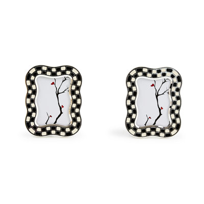 Wavy Check Silver Plated Frame