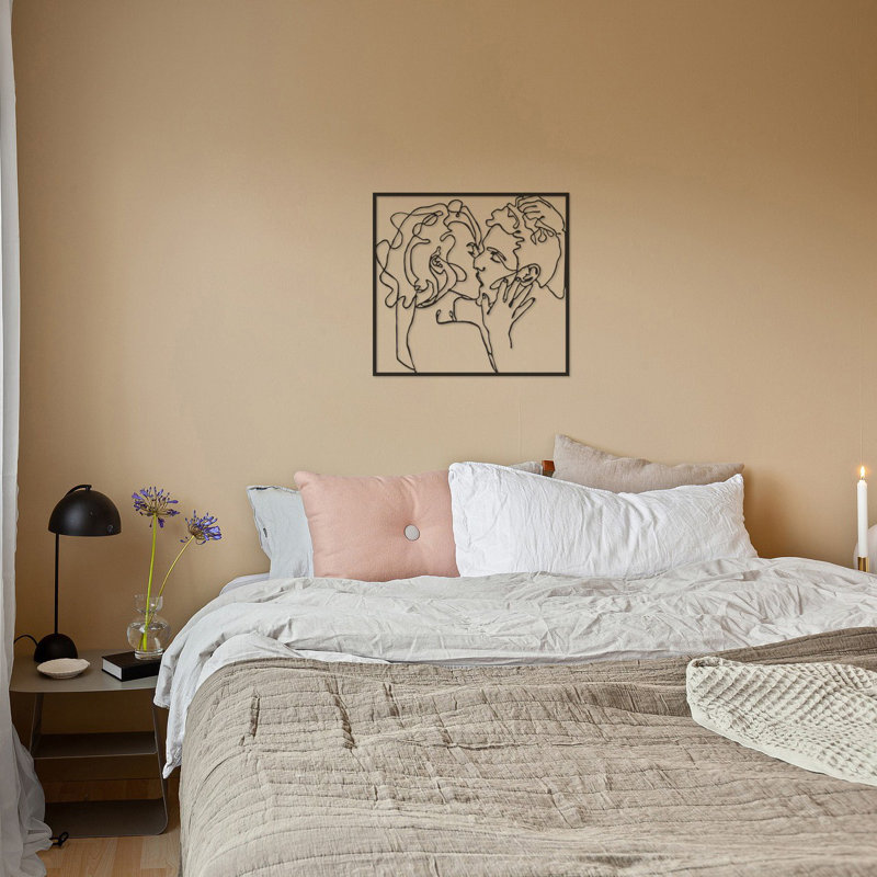 Élégant accessoire mural décoratif en métal, noir, 25,2 po x 23,6 po | 100% métal, épaisseur: 0,05 pouce | Idéal pour la décoration intérieure, les espaces de bureau et les intérieurs modernes, design durable et accrocheur