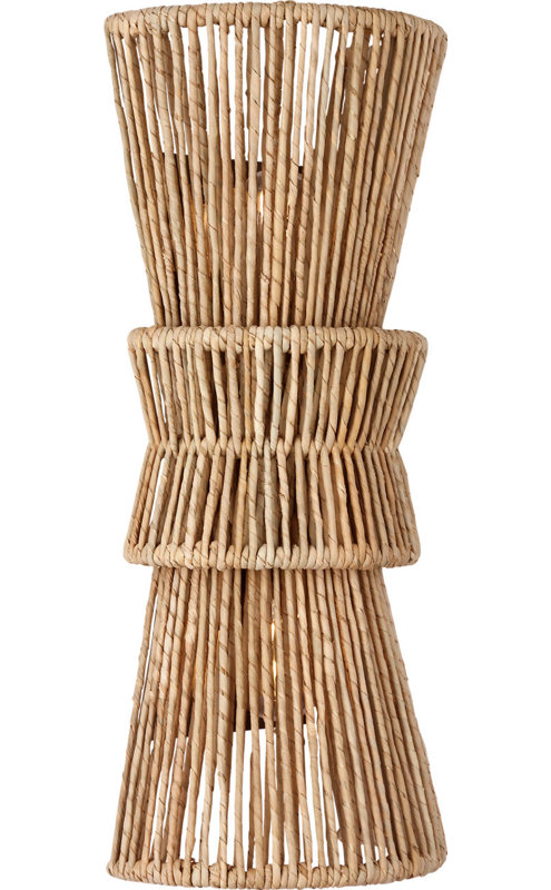 Antigua 20" Sconce in Natural Abaca, Bronze