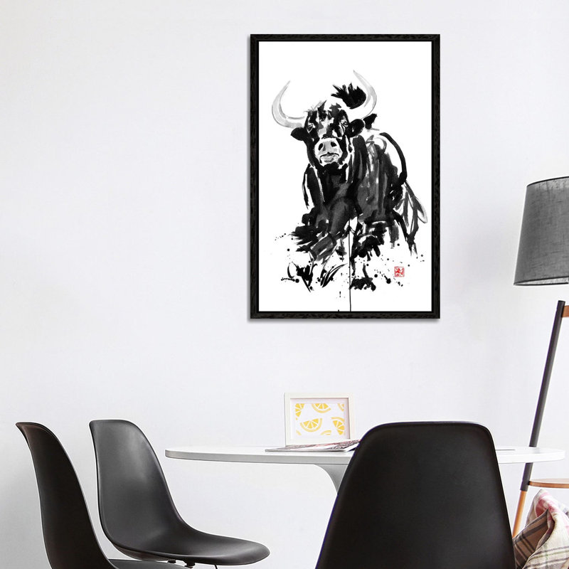 Buffalo by Péchane - Print on Canvas, Black Framed, 101.6 cm H x 66.04 cm W