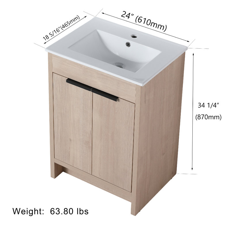 Ensemble de meuble-lavabo simple 24 po Thundelarra