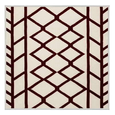 Tapis beige en treillis lavable à la machine