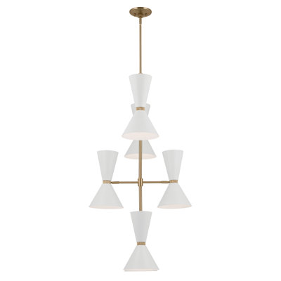 Phix 12 - Light Steel Dimmable Tiered Chandelier