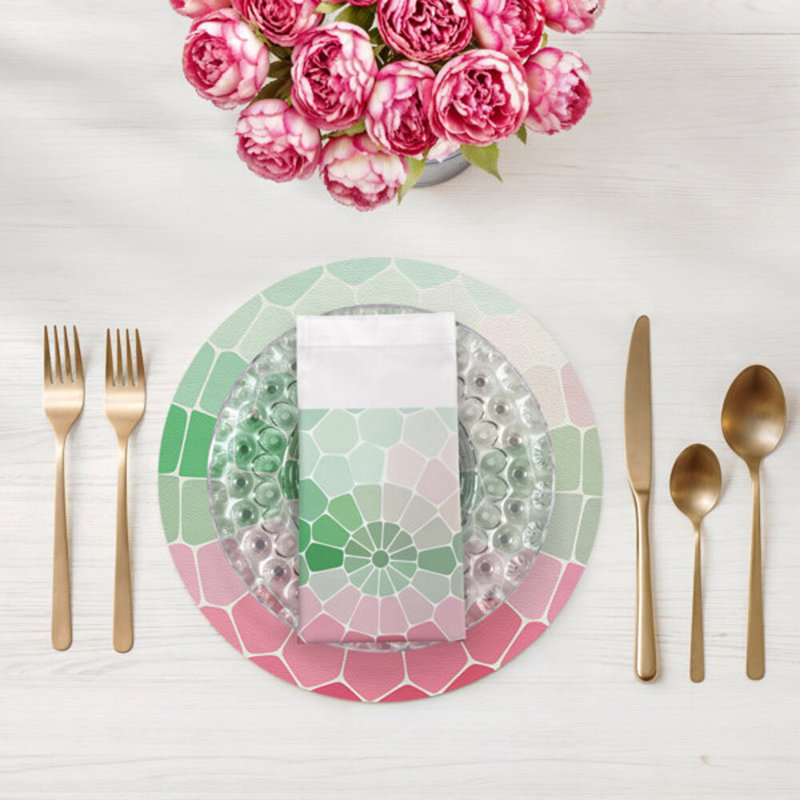 Mosaico Cotton Sateen Dinner Napkins, Palm Beach