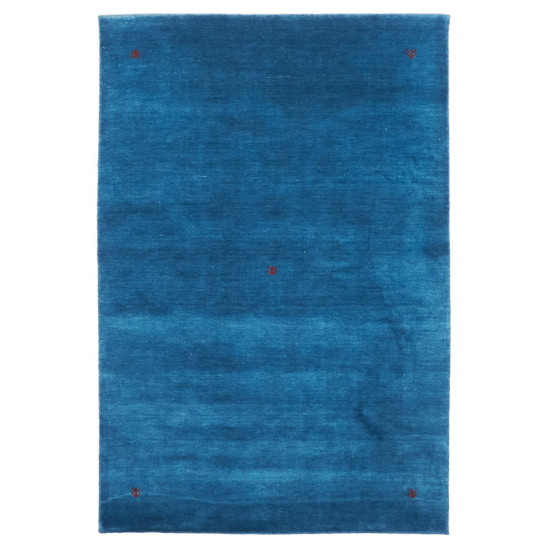 Tapis bleu Kashkuli Gabbeh 4 pi 1 po x 6 pi 0 po