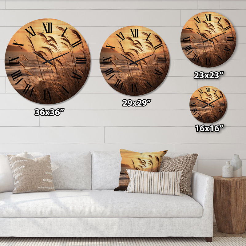 Horloge murale en bois massif Yaelin, Moyenne
