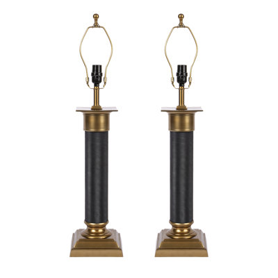 Lampe de table colonne en métal texturé