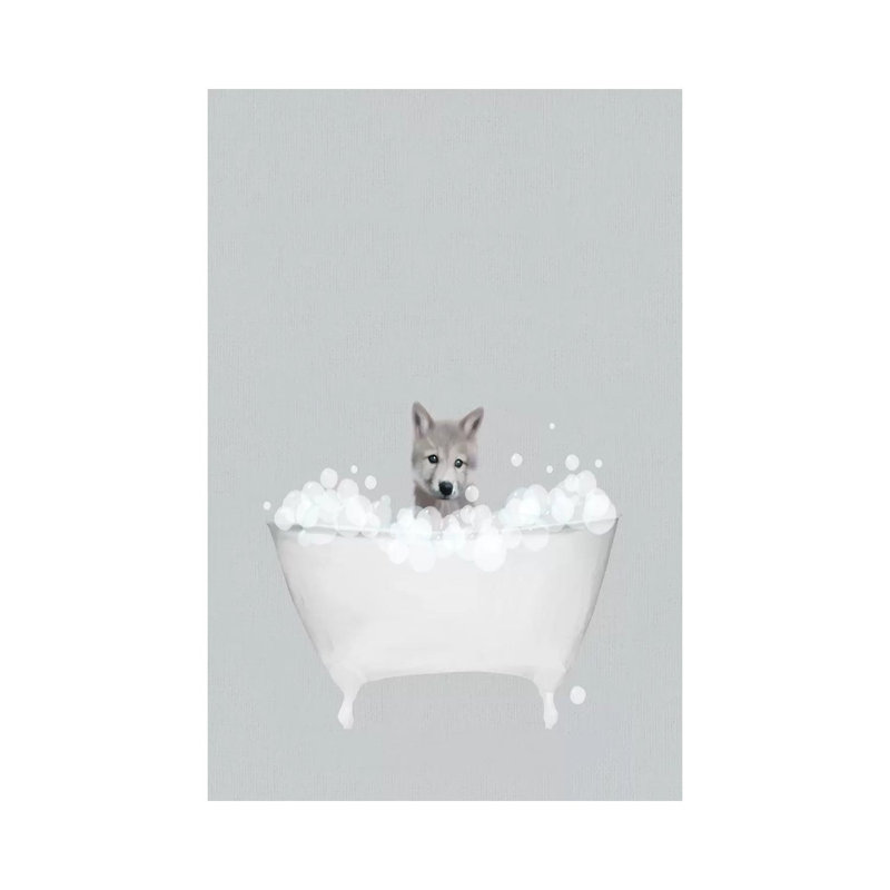 Wolf Blue Bath by Leah Straatsma - Wrapped Canvas Print, 66.04 cm H x 45.72 cm W x 1.91 cm D
