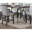 Mobilier de salle à manger moderne et classique Table de salle à manger en bois naturel 6 chaises hautes en tissu gris