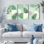 Impression sur toile de palmier tropical et motif géométrique sur toile, ensemble botanique moderne (ensemble de 3)-927516298