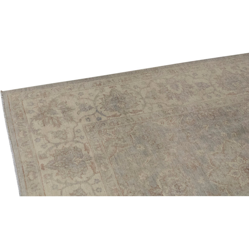 Tapis gris / ivoire noué à la main de haute qualité