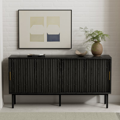 Meuble télé 47 po avec meuble de rangement cannelé pour le salon