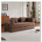 4-in-1 Convertible Compressed Sleeper Sofa Bed, Skin-Friendly Corduroy Fold Out Couch with 33D High Density Sponge, Reinforced Metal Frame No Assembly Sofa in a Box for Small Apartment-121416301-129588361