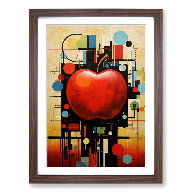 Single Picture Frame Print on Wood, 34cm H x 25cm W, Walnut Framed