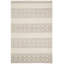 Tapis ivoire / gris en laine / coton tissé à la main à motif géométrique Diara-35937580