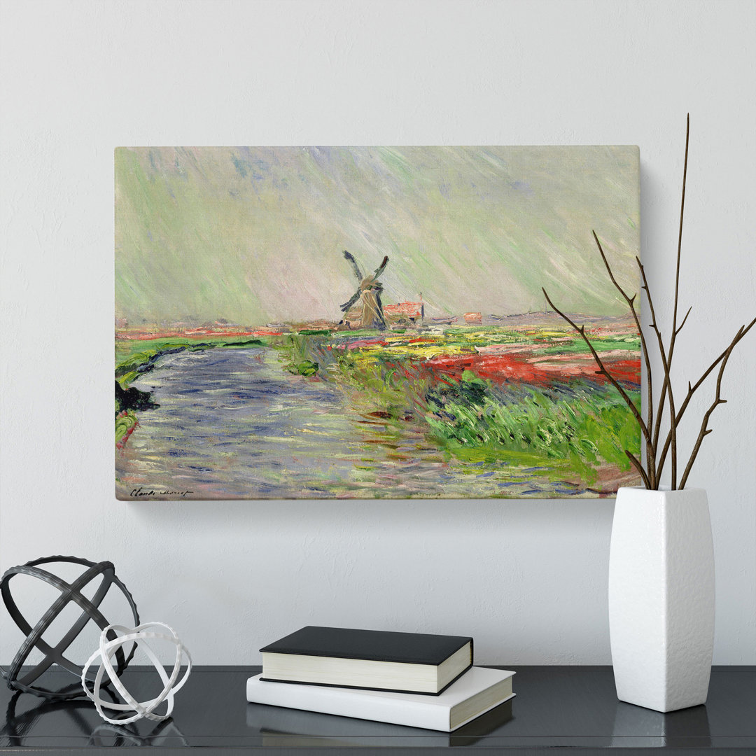Field Of Tulips, Holland by Claude Monet - Wrapped Canvas