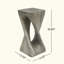 Table d'appoint d'extérieur, table de bout en forme de torsion, table d'appoint décorative, table de tabouret de jardin pour terrasse de balcon, côté piscine, béton léger, texture semblable au bois-1484449695