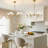 Vintage Chandelier 6-Light Pendant Lights Kitchen Island Lighting Flower Glass Shade (Bulbs Not Included)-1705813834