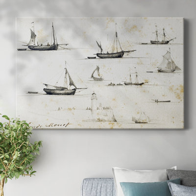 Boats and Jetty, 1857-Gallery Wrapped Canvas