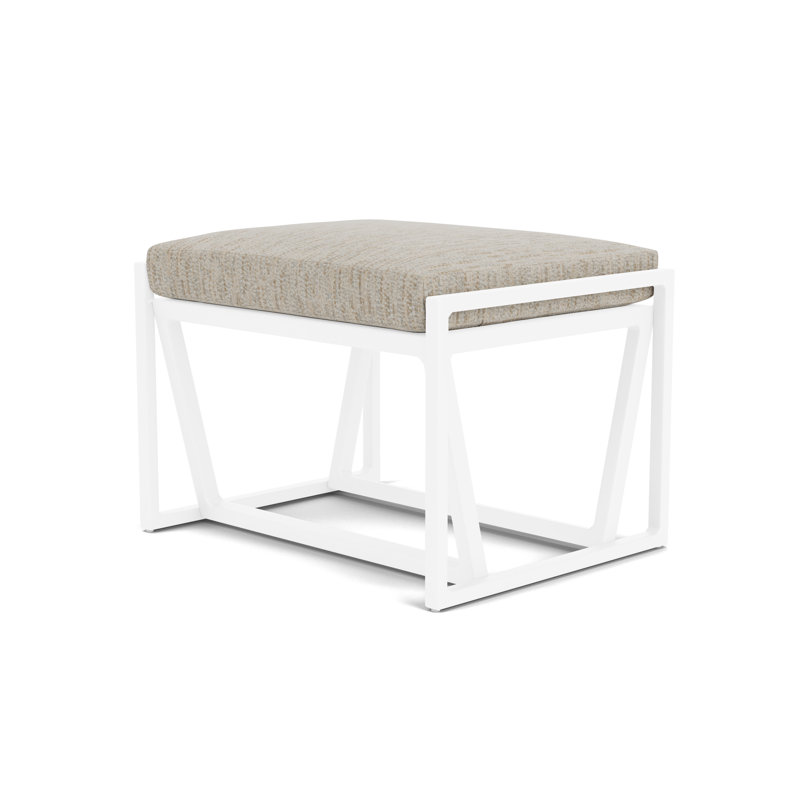 Summit Outdoor Ottoman, White, Charlotte Sparrow