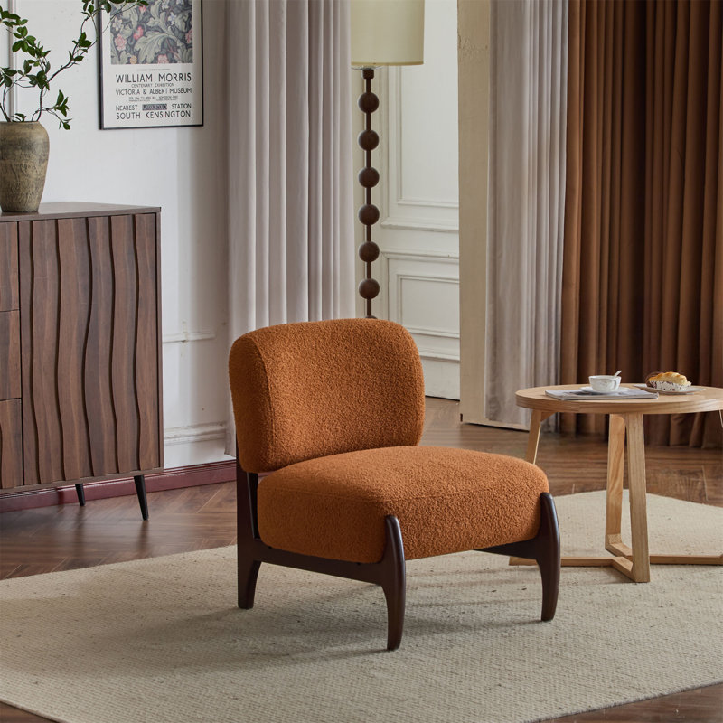 Méridienne moderne de 25,5 po avec structure en bois massif (chaise incluse seulement)