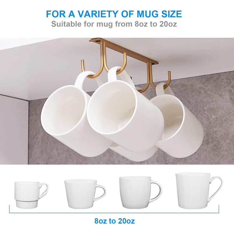 Hanging Hooks Under Counter Cup Hooks Everly Quinn Mug Rack Under