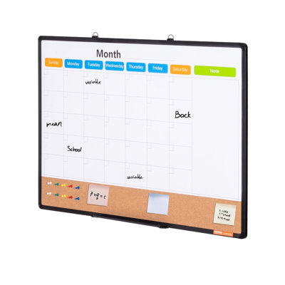 Tableau blanc 36 po x 24 po avec tableau blanc et tableau de liège avec cadre en aluminium