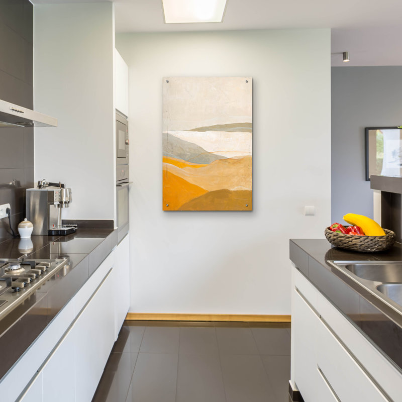 Art mural en verre Wrought Studio ™ «Yellow Field» par Steven Dick, H 36 po x l 24 po x P 0,2 po