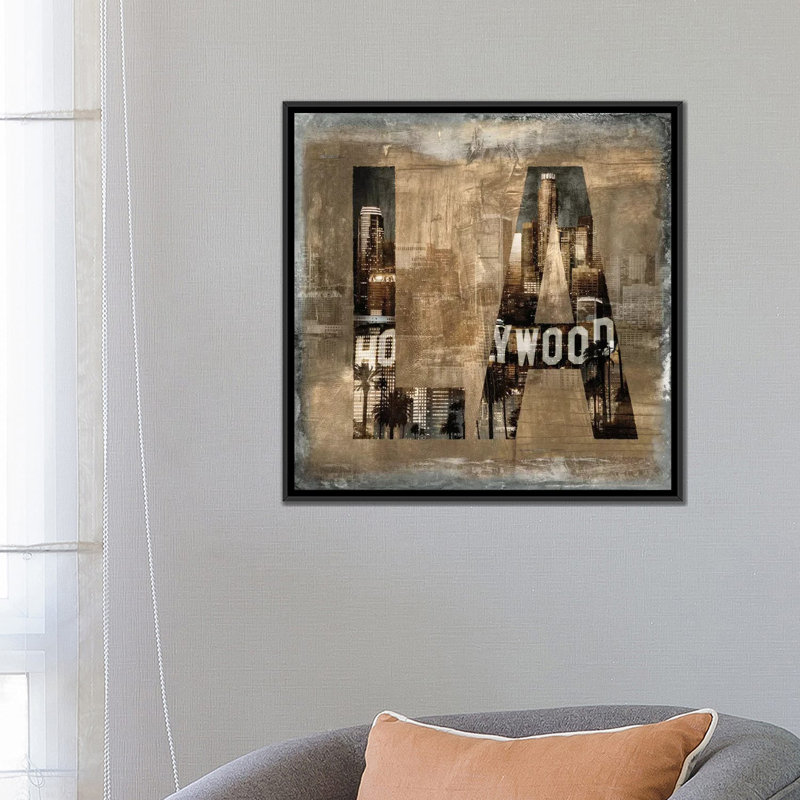 «LA Reveal», reproduction d'impression sur toile, H 26 po x l 26 po x P 1,5 po, Toile avec cadre noir, Pas de tapis