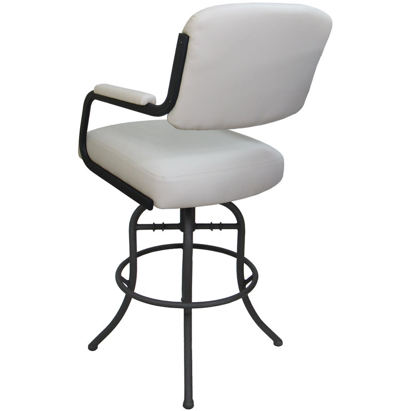 Tabouret de bar pivotant 30 po Jomiah, Gris, Blanc
