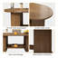 Table basse 47 pouces ovale cannelée avec tablette de rangement