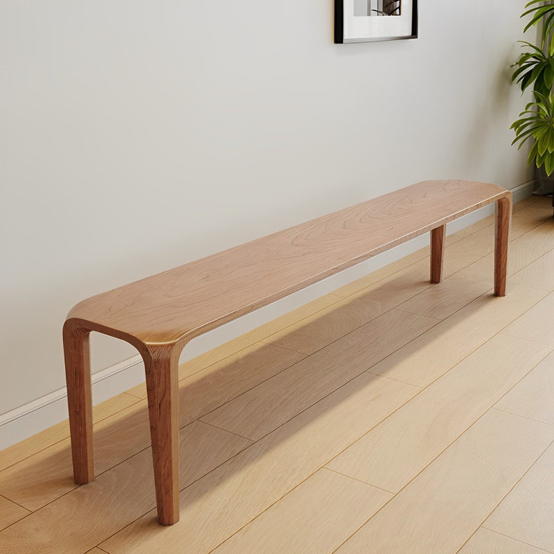 Banc en bois massif Niyaz, H 17,71 po x l 62,99 po x P 12,59 po