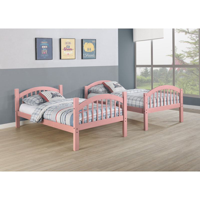 Lit superposé simple sur simple standard Swen, Rose