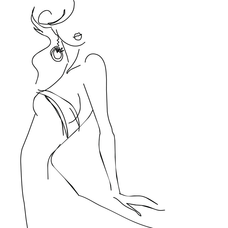 Fashion Sketch - Wrapped Canvas Print, 91cm H x 91cm W x 3.8cm D