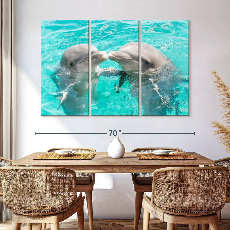 Dauphins Brampt s'embrassant, H 42 po x l 65 po