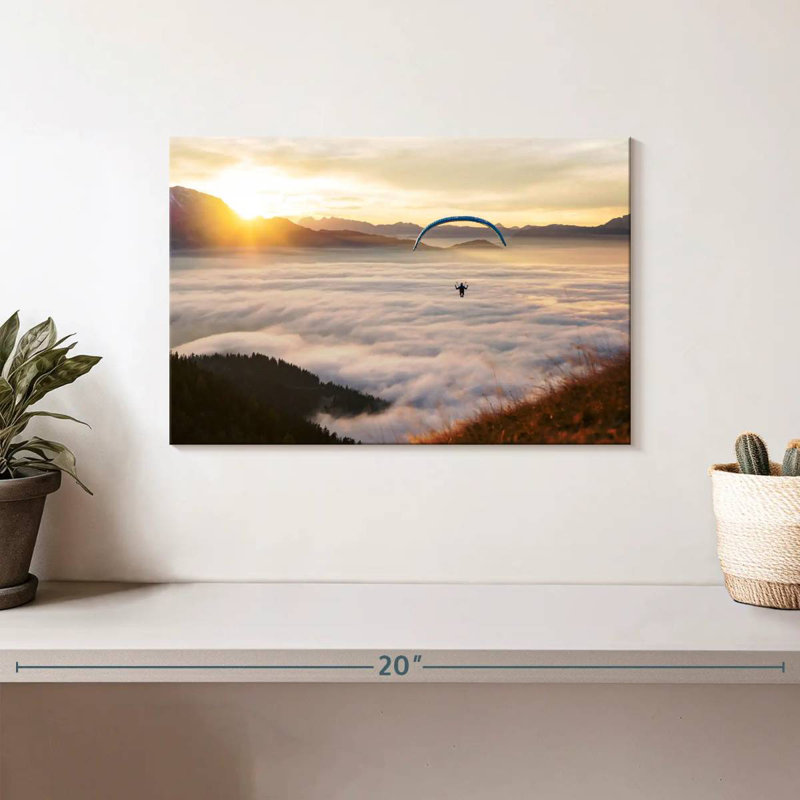 Sireci Paragliding Above The Clouds, 8" H x 12" W