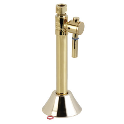 Kingston Brass Vintage 1/2-Inch Sweat x 3/8-Inch OD Comp Quarter-Turn Straight Stop Valve with 5-Inch Extension