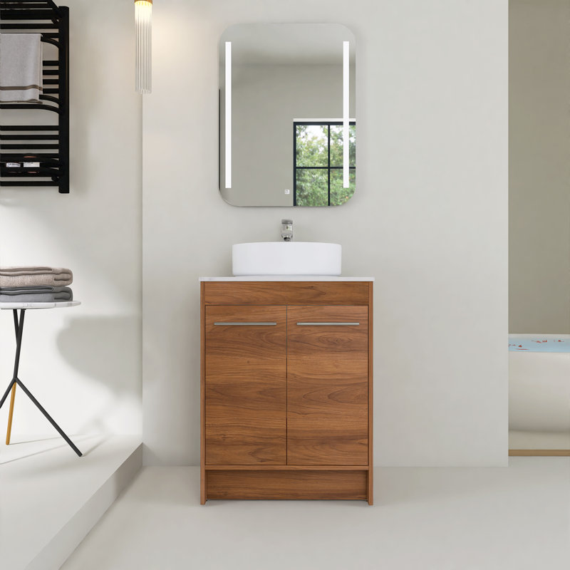 Meuble-lavabo simple 24 po avec comptoir en céramique 24 po