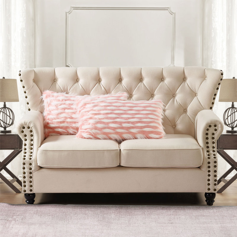 Rose Quartz Faux Fur Embroidered Euro Pillow Cover
