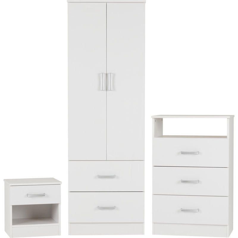 Veronica 3 Piece Bedroom Set, White