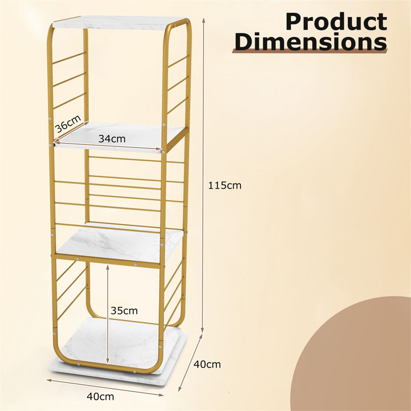 115cm H x 40cm W Metal Standard Bookcase