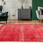 Tapis rouge en laine noué à la main de conception unique 2000S 6 pi 9 po x 10 pi 10 po Ojiugo