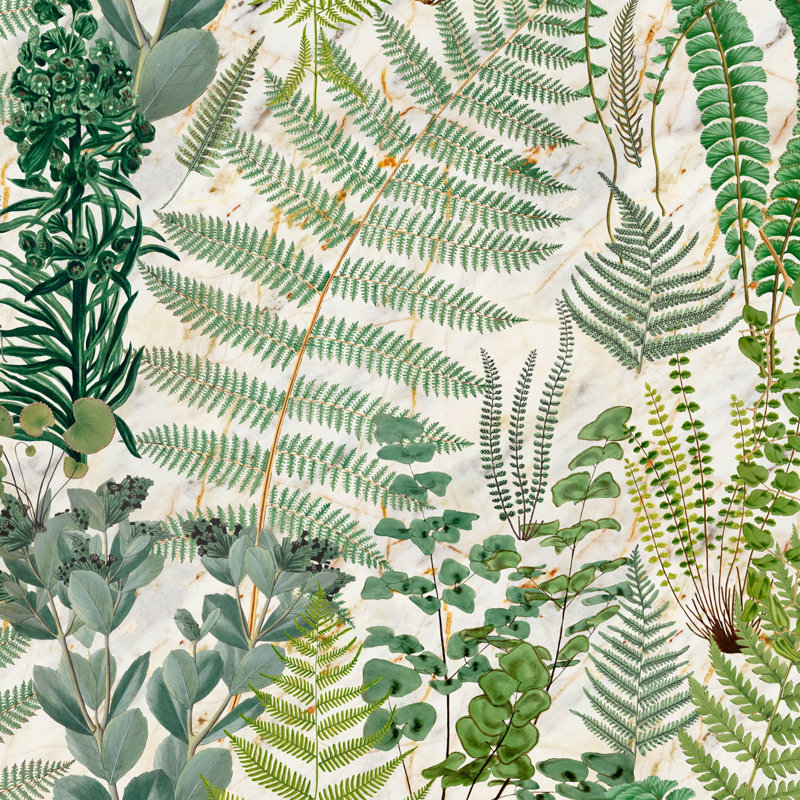 Florilegium Floral Wallpaper Roll, Green/Taupe