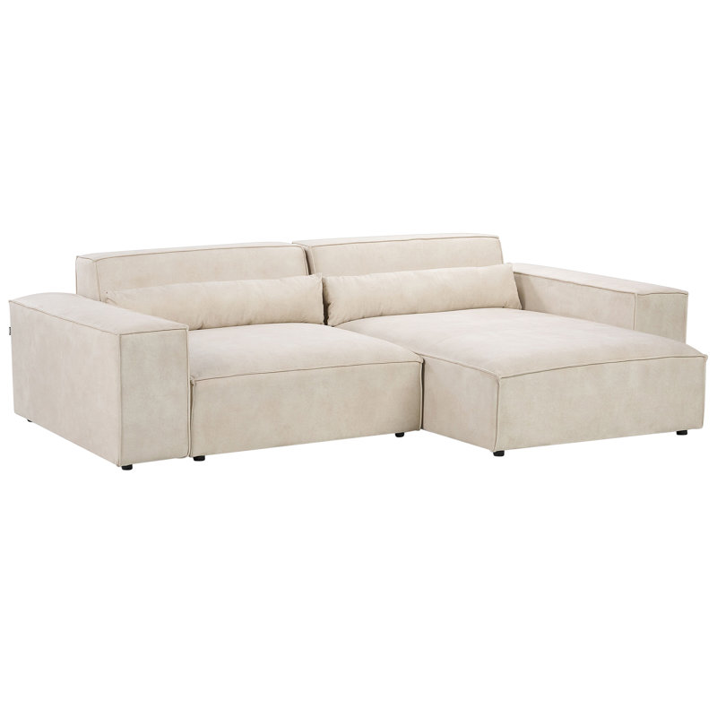 Boleslovas 2 Seater Sofa & Chaise, Beige, Left Hand Facing