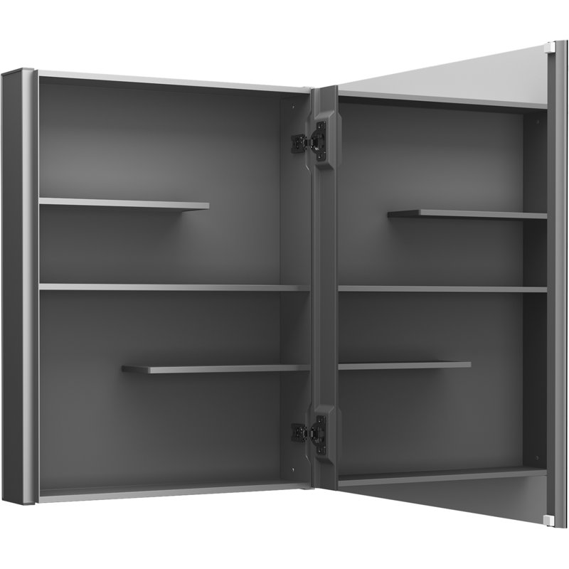 Maxstow Surface Mount Frameless Medicine Cabinet with 3 Fixed Shelves, 24" H x 20" W x 3.5" D