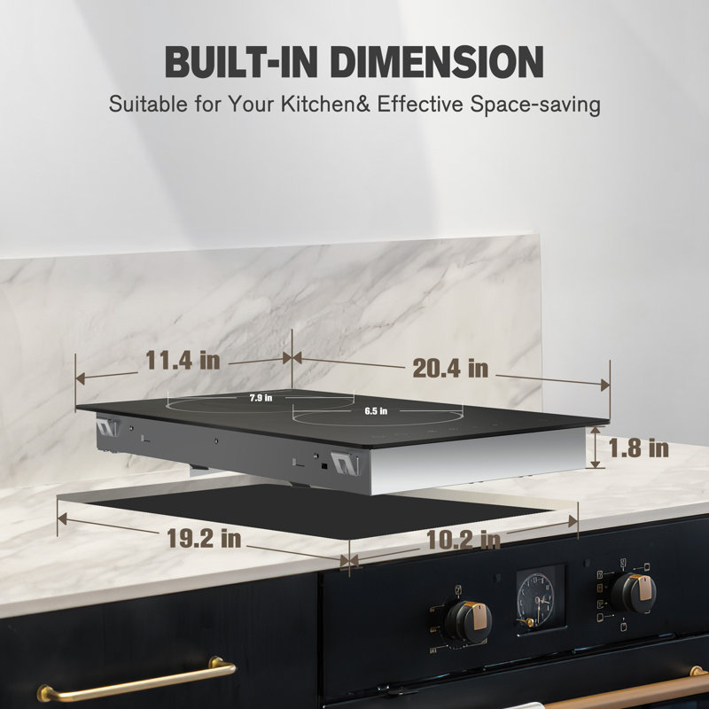 12 Inch 2 Burner Electric Radiant Cooktop