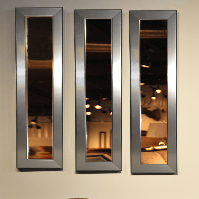 Hobson Flat Wall Mirror, 3, 8" H x 24" W