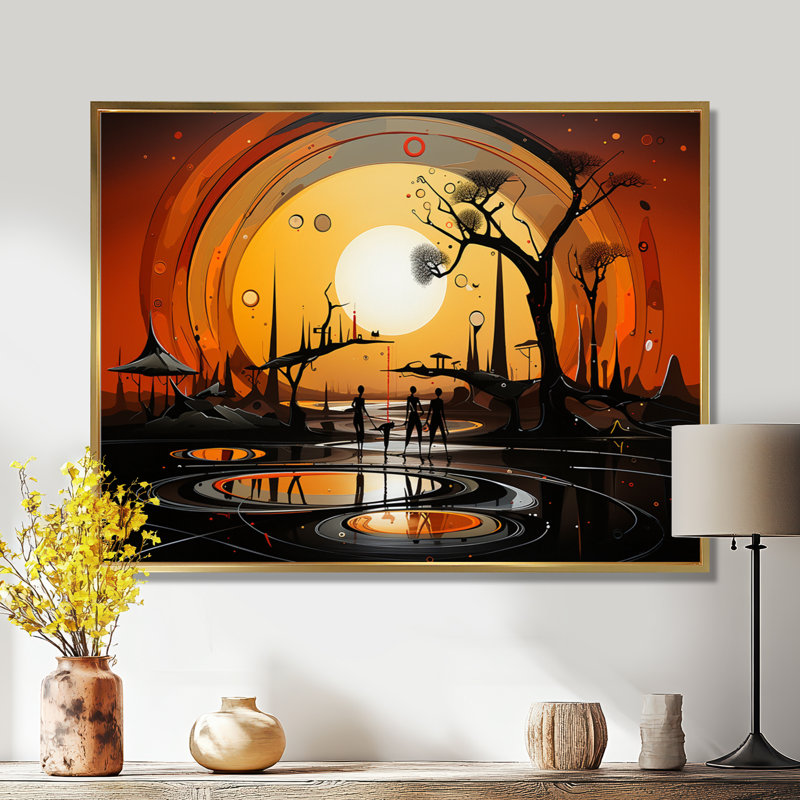 «African Vision Unity Of Soul», art mural africain, salon, Toile avec cadre flottant or, H 12 po x l 20 po x P 1 po